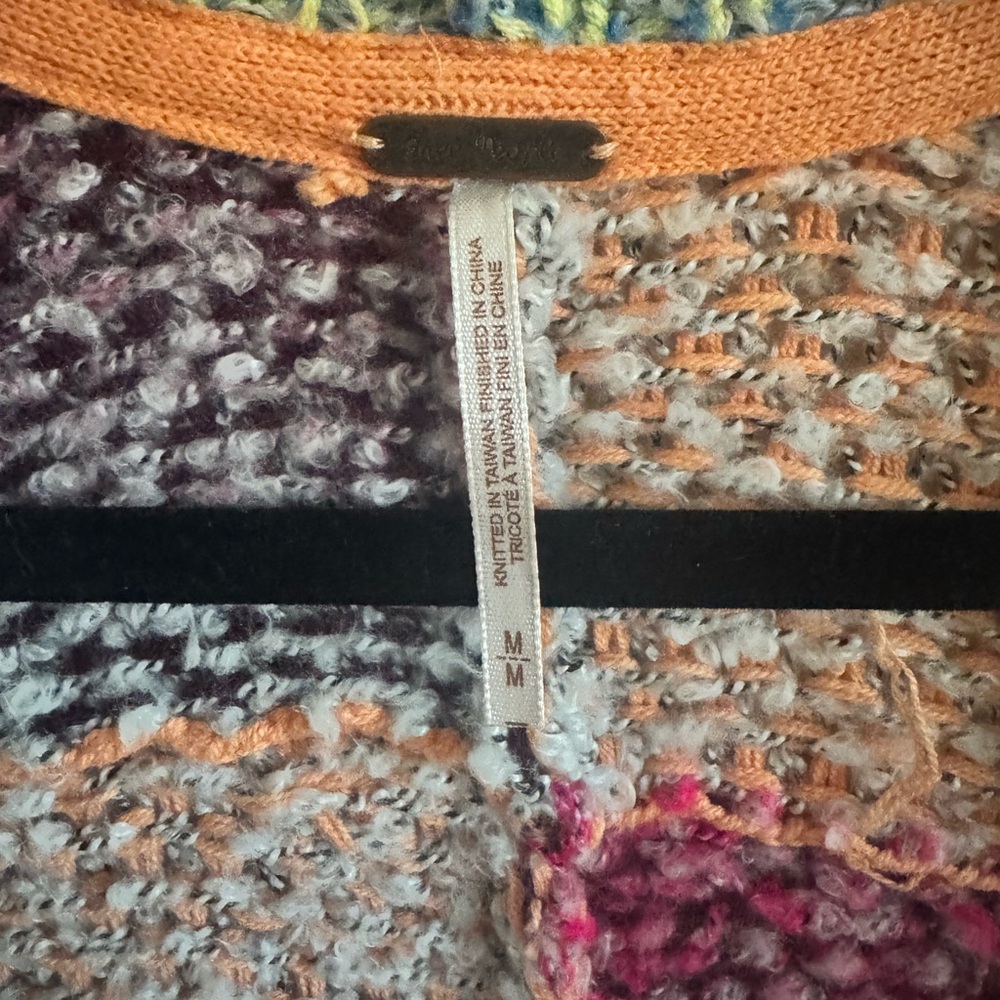 Free People Multicolor Textured Cardigan